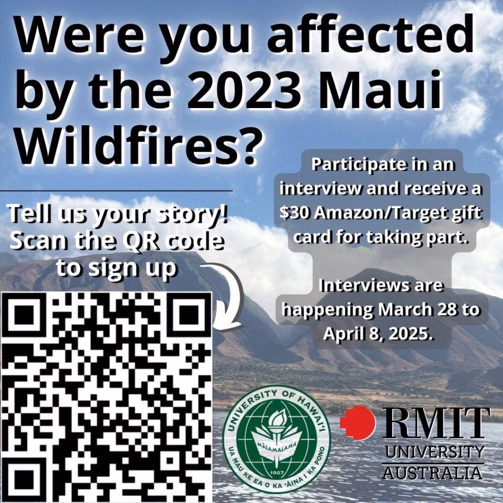 Share Your Story: Help Research Maui Wildfire Evacuations